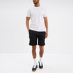 Bermuda cargo molleton taille &eacute;lastiqu&eacute;e noir homme