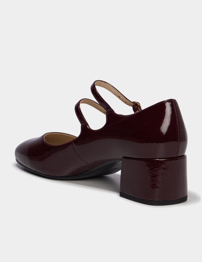 Babies en vernis &agrave; talons bordeaux femme