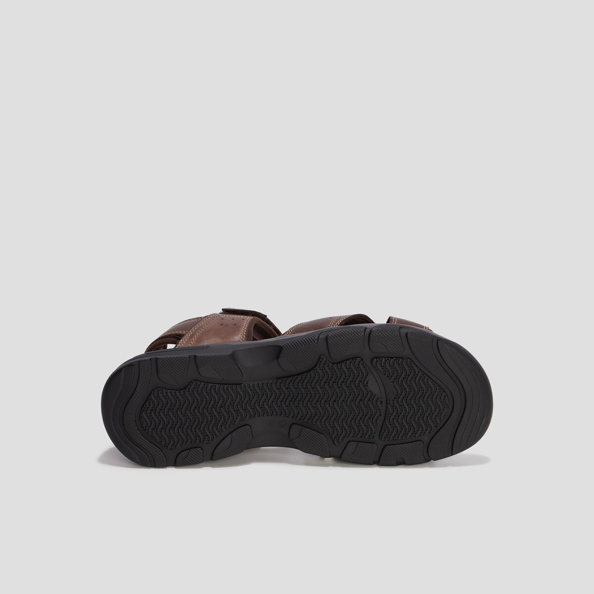 Sandales &agrave; scratchs en cuir marron homme