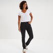 Jeans slim taille haute denim noir femme