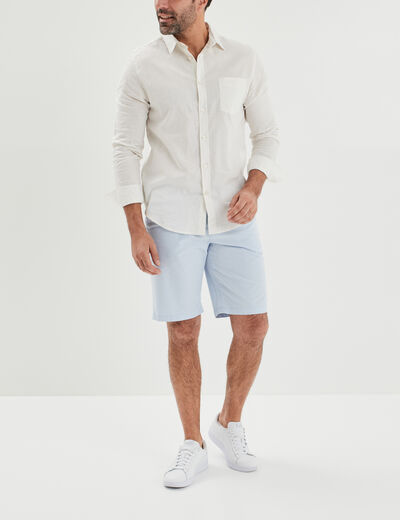 Chemise manches longues lin majoritaire blanc homme