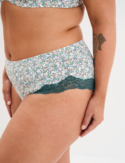 Shorty microfibre ecru femme grande taille