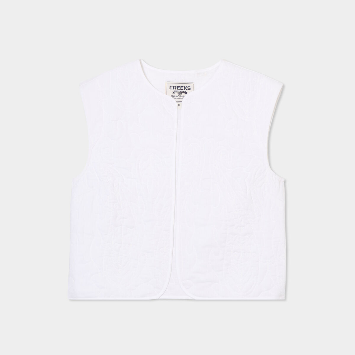 Gilet matelassé sans manches blanc femme