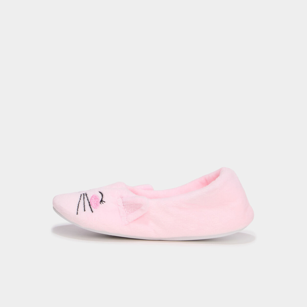 Chaussons ballerines effet velours rose fille
