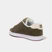 Tennis basses en cuir &agrave; lacets vert kaki homme