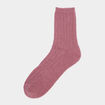 Lot 2 paires chaussettes tricot&eacute;es bordeaux femme