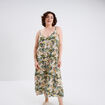 Robe longue fendue fluide bretelles blanc femme grande taille