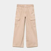 Pantalon large battle poches &agrave; rabat sable fille