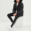 Doudoune à capuche doublure fourrure noir homme