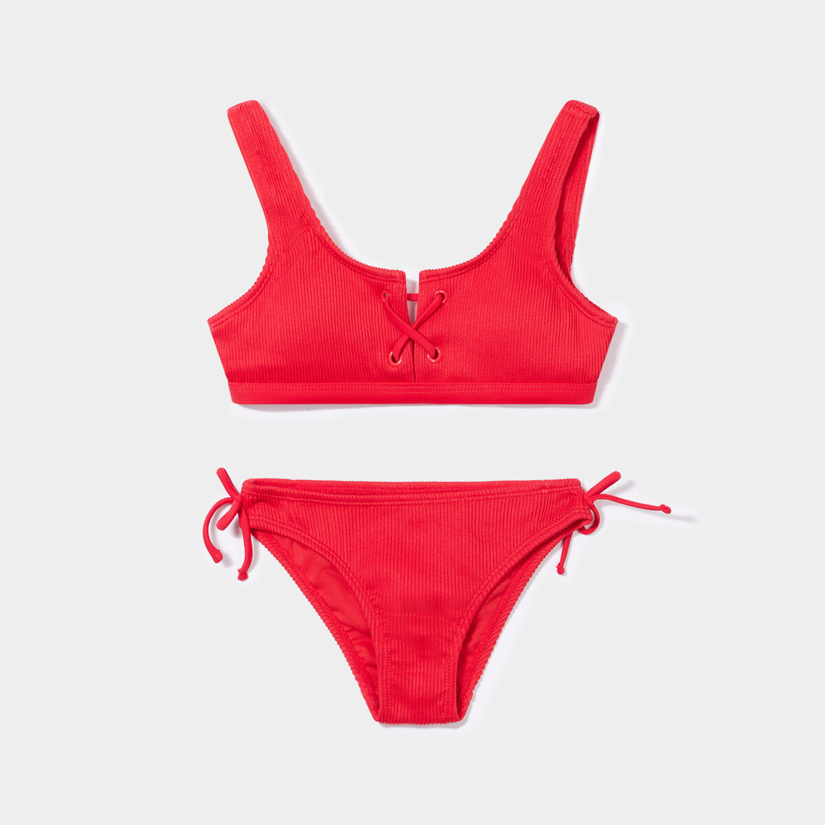 Maillot de bain 2 pi&egrave;ces rouge fille