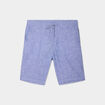 Bermuda chino &agrave; coulisse lin m&eacute;lang&eacute; bleu homme