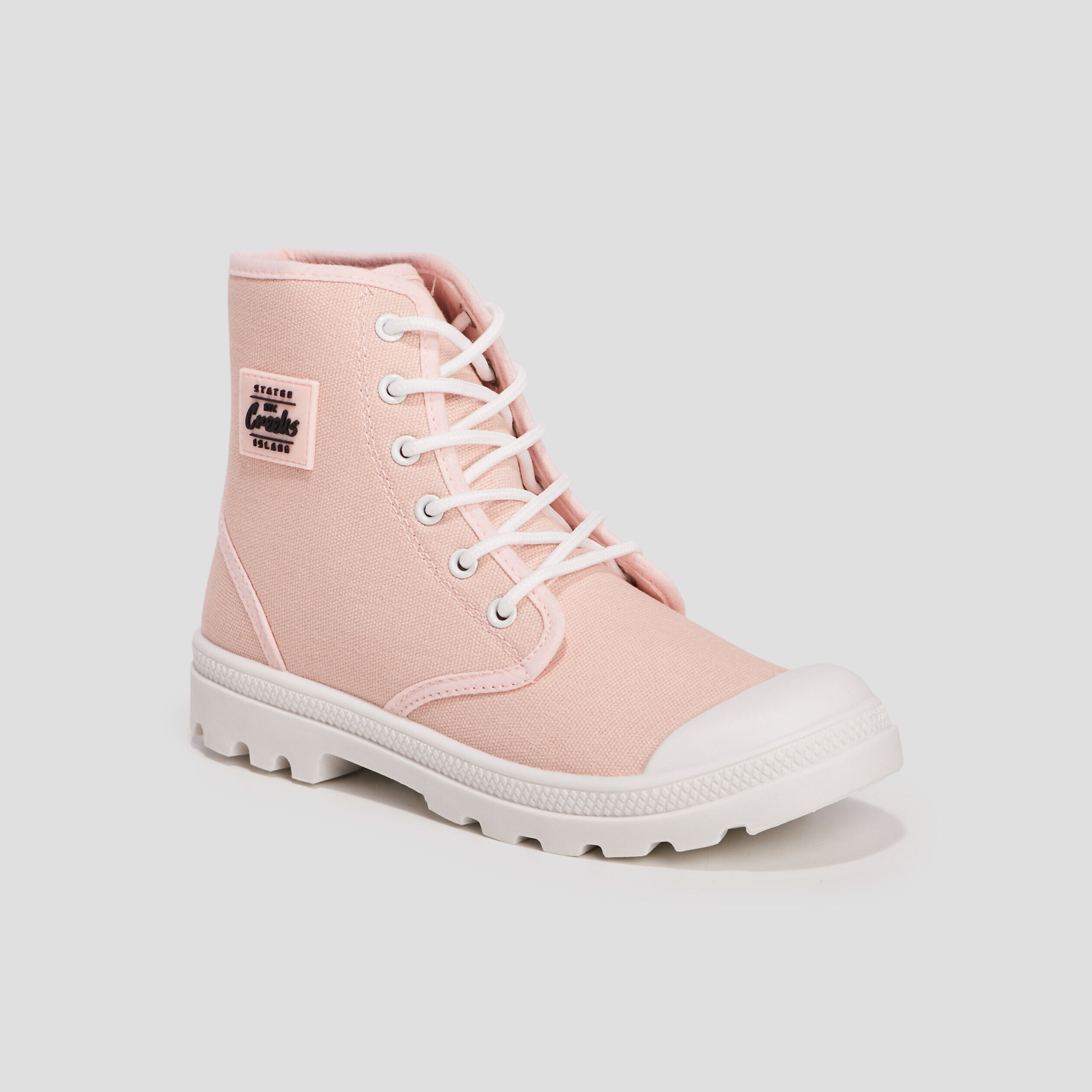 Baskets en toile montantes à lacets rose femme TRAPPEUR