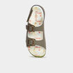 Sandales plates Kickers Sunyva vert kaki garçon