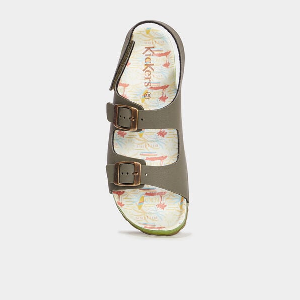 sandales plates kickers sunyva vert kaki garcon Sandales plates Kickers Sunyva vert kaki garçon