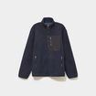 Veste effet sherpa zipp&eacute;e 3 poches bleu fonc&eacute; homme