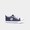 Tennis basses toile lacets bout renforc&eacute; bleu marine gar&ccedil;on