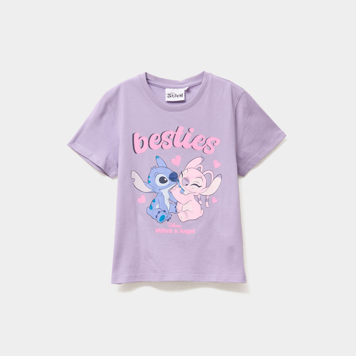 T-shirt manches courtes coton Stitch parme fille