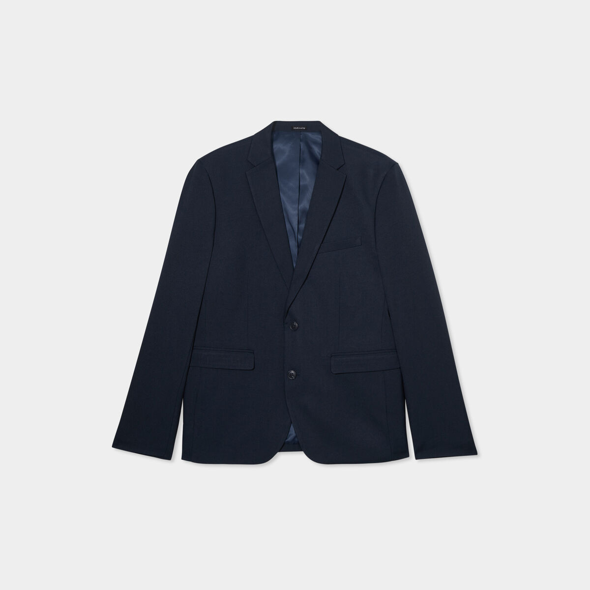Veste de costume droite ajust&eacute;e bleu marine homme