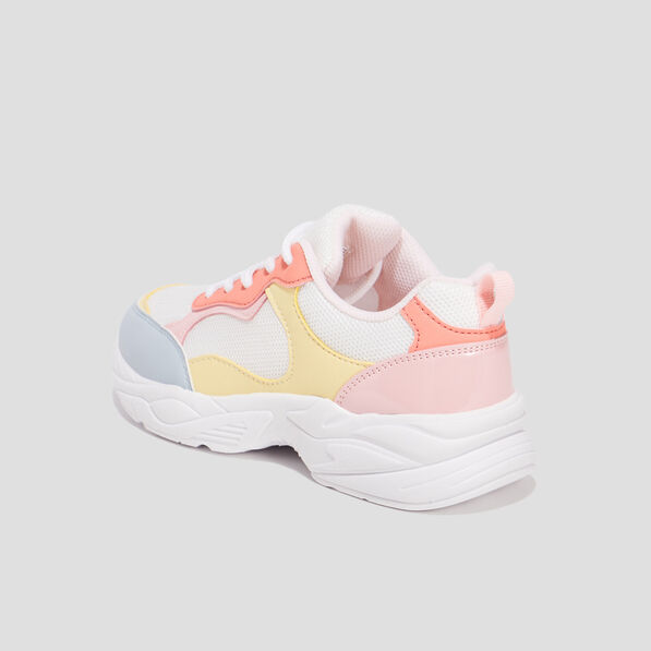 baskets running a lacets jaune pastel fille Baskets running à lacets jaune pastel fille