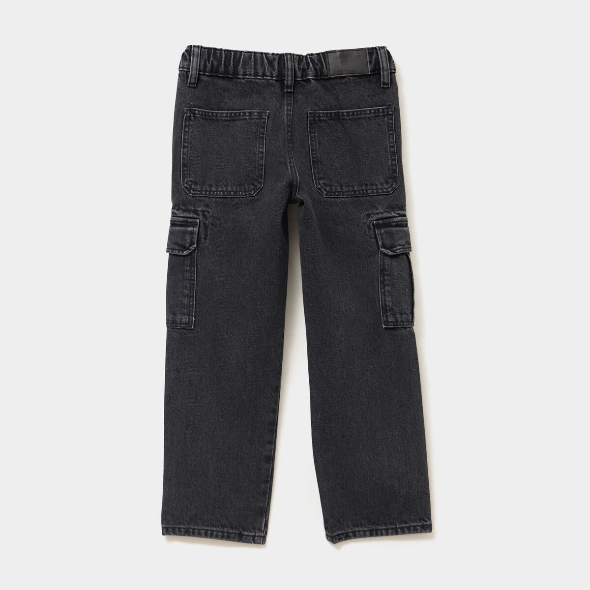 Jeans cargo 6 poches coton denim noir gar&ccedil;on