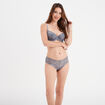 Shorty en dentelle bleu gris femme