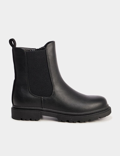 Boots crant&eacute;es noir fille