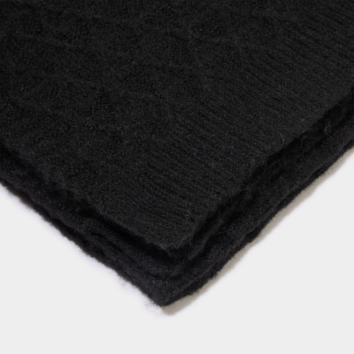 &Eacute;charpe tricot&eacute;e rectangulaire noir femme