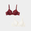 Lot 2 soutiens-gorge corbeille dentelle bordeaux femme