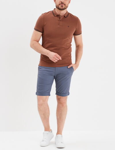 Short chino slim Creeks bleu gris homme