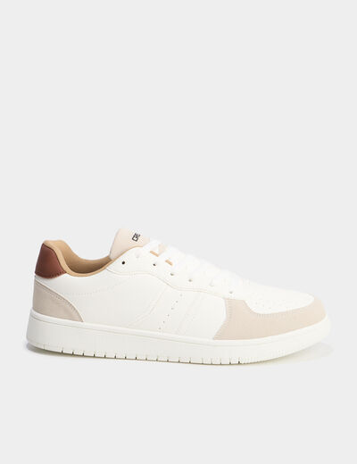 Tennis basses &agrave; lacets blanc homme