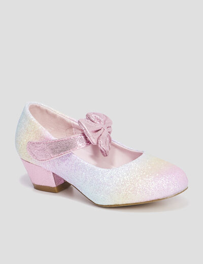 Babies pailletées à talons multicolore fille