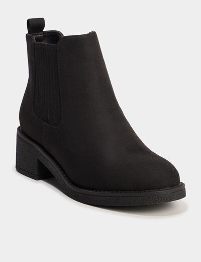 Boots chelsea talons 4 cm noir femme