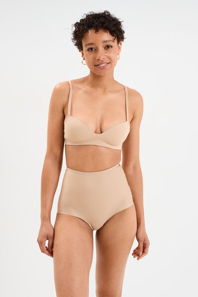 Soutien-gorge push-up triangle beige femme