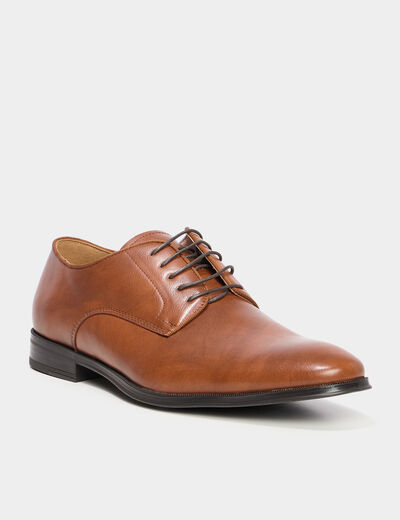 Derbies à lacets marron cognac homme