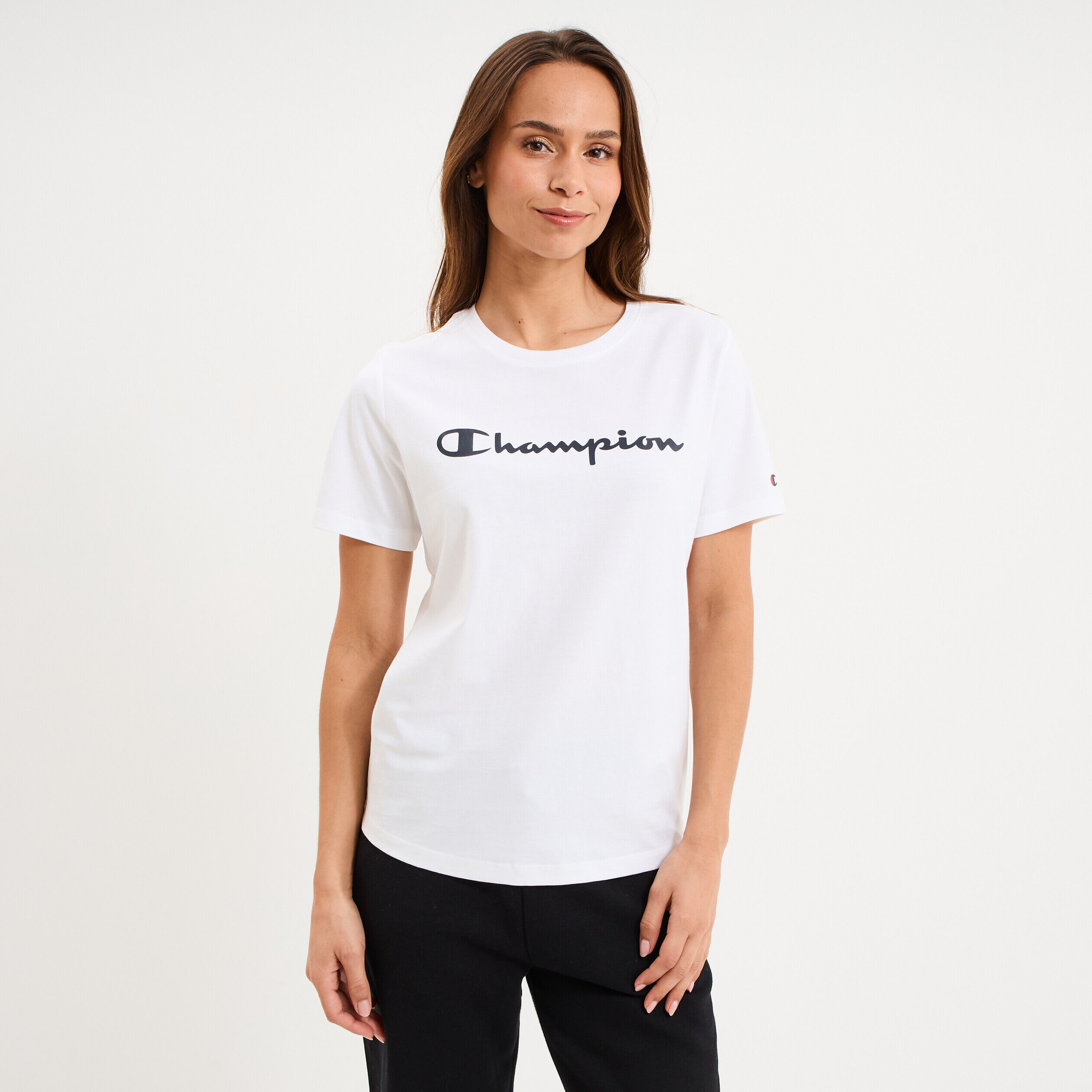T-shirt manches courtes coton Champion blanc femme