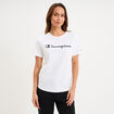 T-shirt manches courtes coton Champion blanc femme