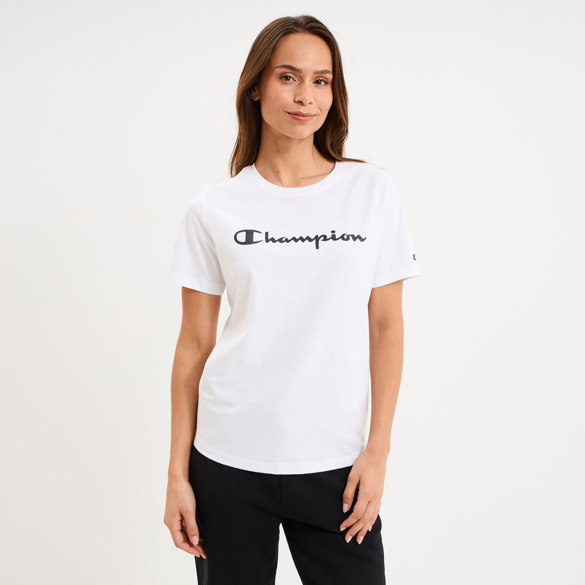 T-shirt manches courtes coton Champion blanc femme