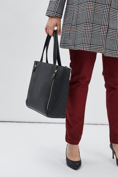 Sac cabas trapèze noir femme