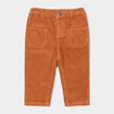 Pantalon droit velours côtelé marron cognac bébé garçon