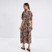 Robe midi cordons noués taille bordeaux femme