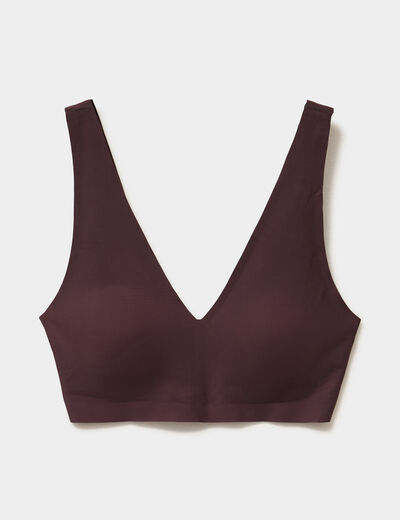 Soutien-gorge brassi&egrave;re microfibre marron femme