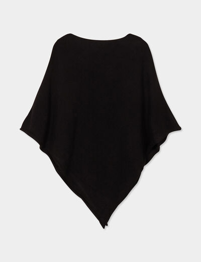 Poncho asymétrique noir femme