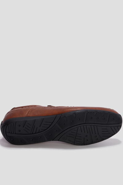 Mocassins confort &agrave; bout carr&eacute; marron homme