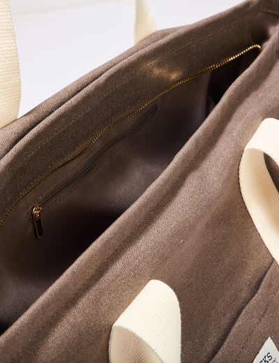 Sac cabas avec bandoulière gris foncé femme