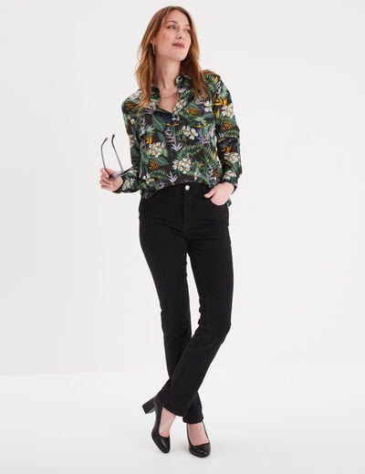 Chemise manches longues noir femme