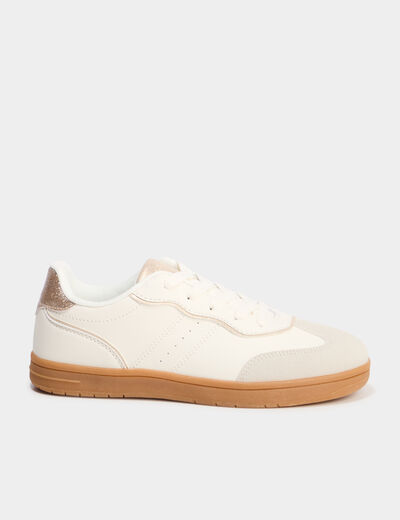 Baskets &agrave; lacets blanc fille