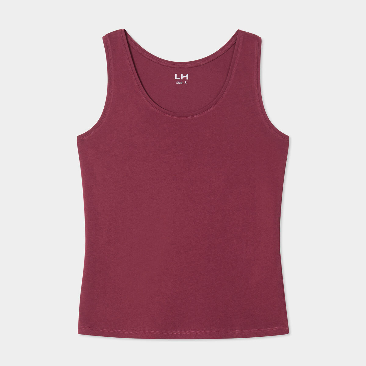 Débardeur bretelles larges coton bordeaux femme