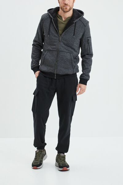 Pantalon jogging poches latérales noir homme