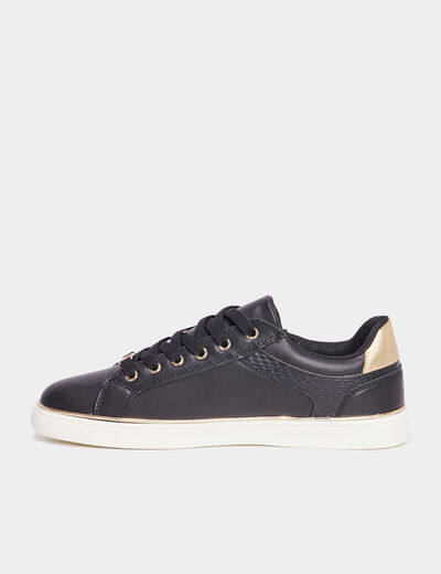 Tennis basses &agrave; lacets Mosquitos noir femme