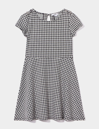 Robe patineuse manches courtes ecru fille